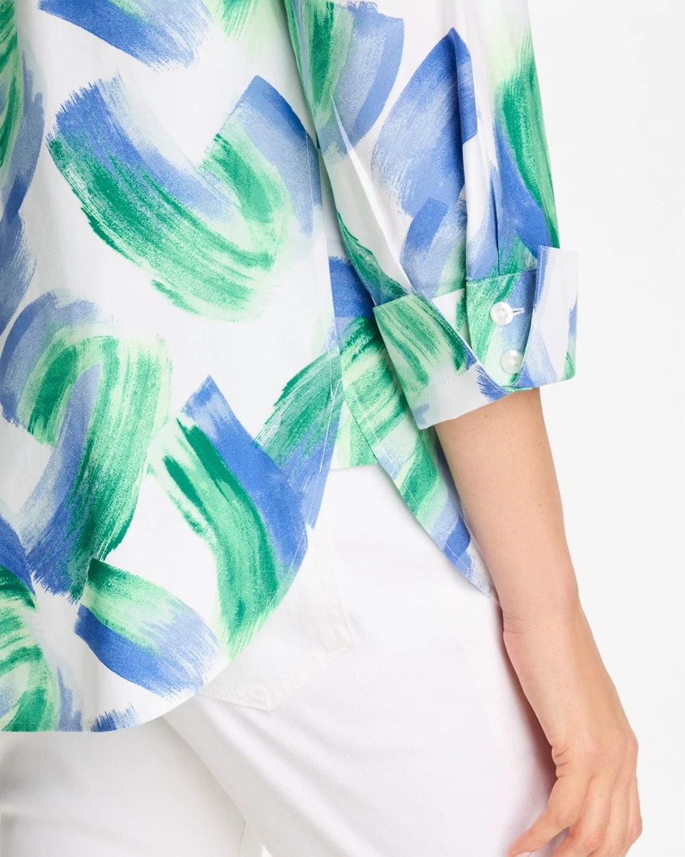 Chico's Sale Amparo Blue No Iron™ Printed Stretch Shirt