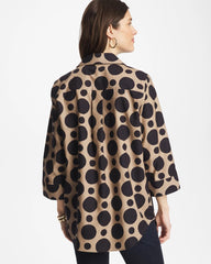 Chico's Online Cattail Brown No Iron™ Stretch Global Dots Popover Tunic