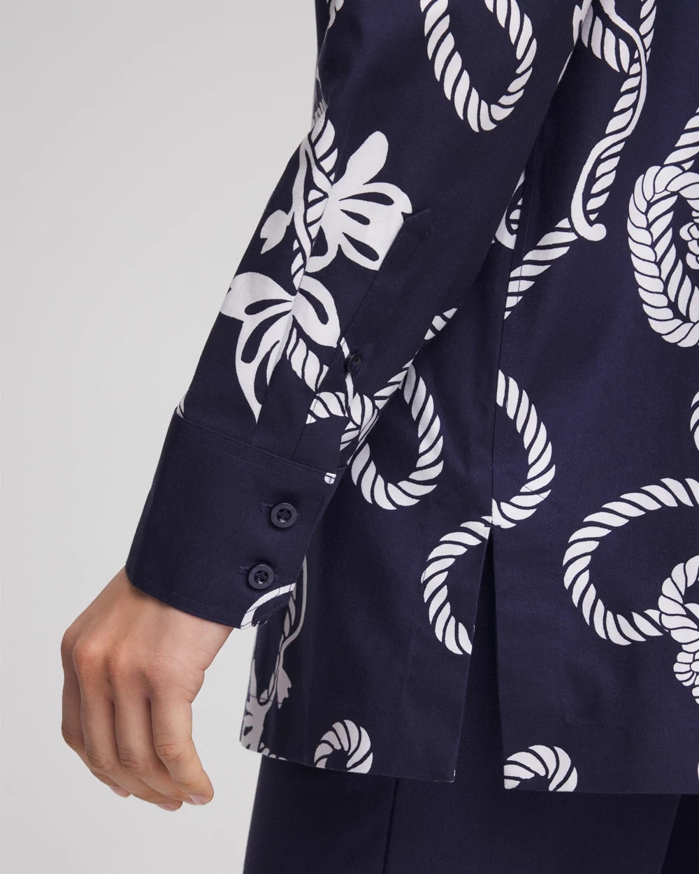 Chico's Discount Passport Blue No Iron™ Rope Print Tunic