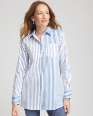 Chico's Sale Tidal Blue No Iron™ Stripe Mix Tunic