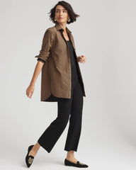 Chico's On Sale Black No Iron™ Slimming Imperial Stripe Tunic