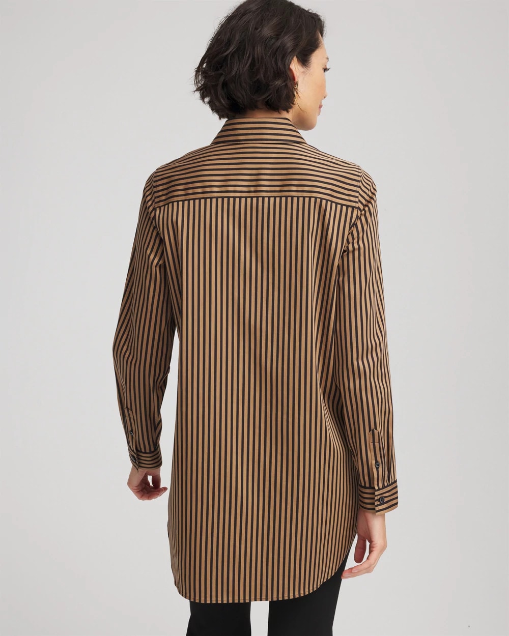Chico's On Sale Black No Iron™ Slimming Imperial Stripe Tunic