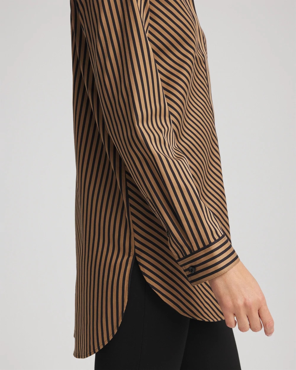 Chico's On Sale Black No Iron™ Slimming Imperial Stripe Tunic