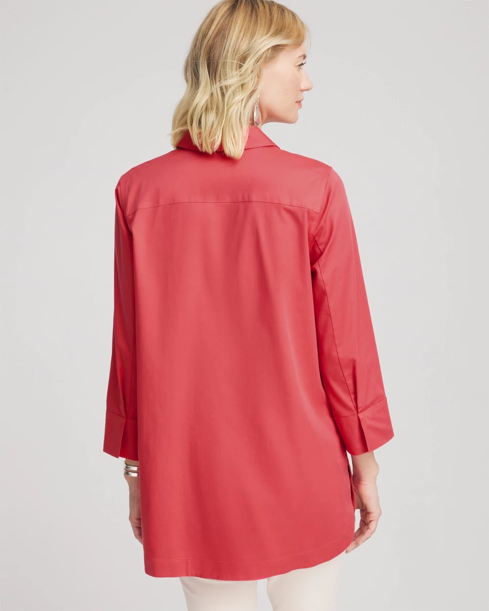 Chico's Online Folkloric Red No Iron™ Classic Button Down Tunic