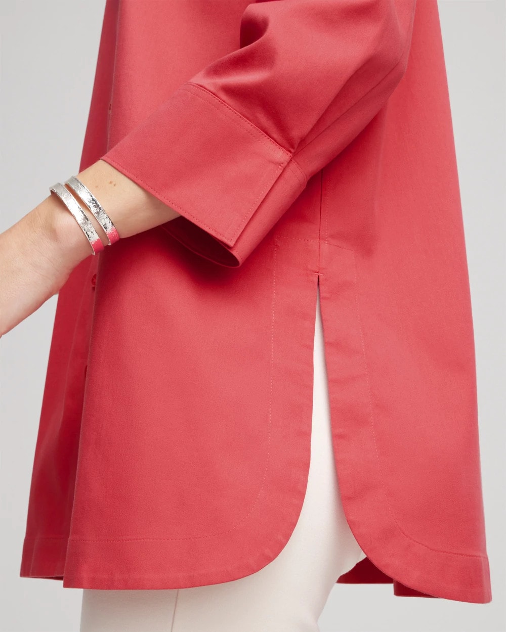 Chico's Online Folkloric Red No Iron™ Classic Button Down Tunic