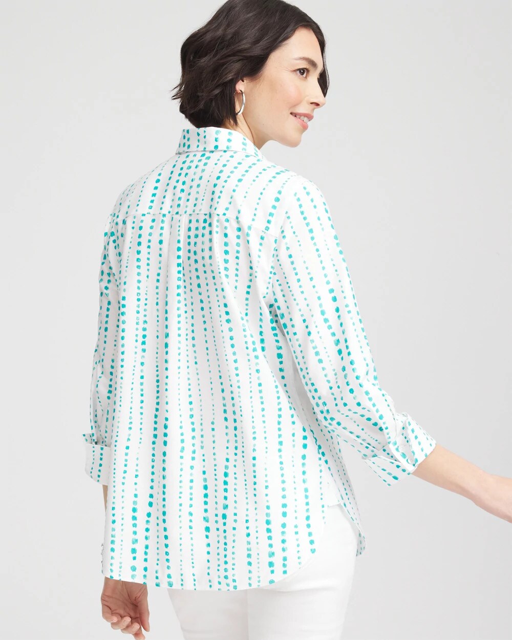 Chico's Sale Seaspray No Iron™ Sateen Bubble Print Shirt