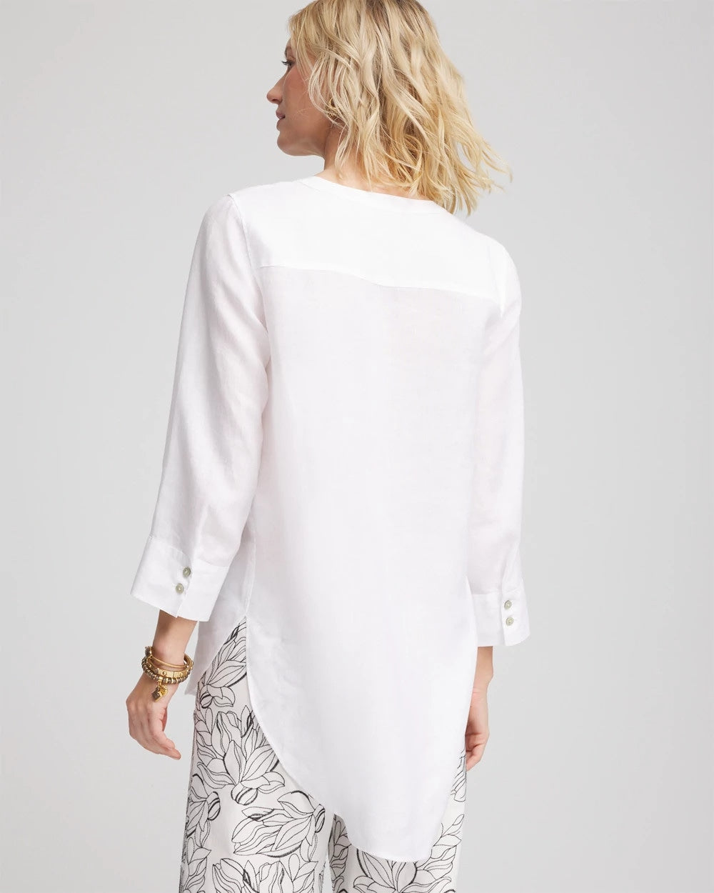 Chico's On Sale Optic White No Iron™ Linen Tunic