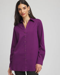 Chico's For Sale Purple Royale No Iron™ Novelty Button Tunic