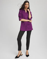 Chico's For Sale Purple Royale No Iron™ Novelty Button Tunic