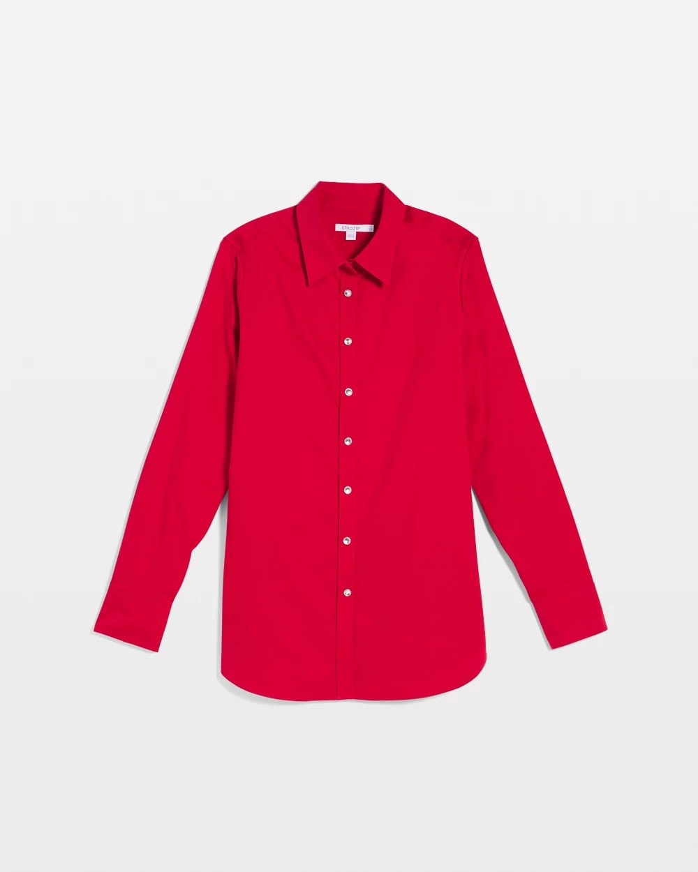 Chico's Online Carmine Red No Iron™ Rhinestone Button Shirt