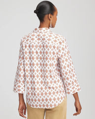 Chico's Outlet Siesta Rose No Iron™ Tie-Front Geo-Print Shirt