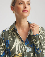 Chico's For Sale Nettle Leaf No Iron™ Printed Sateen Shirt