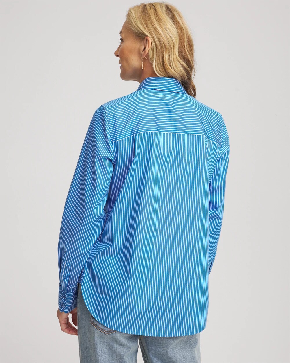 Chico's Online Empire Blue No Iron™ Classic Striped Shirt