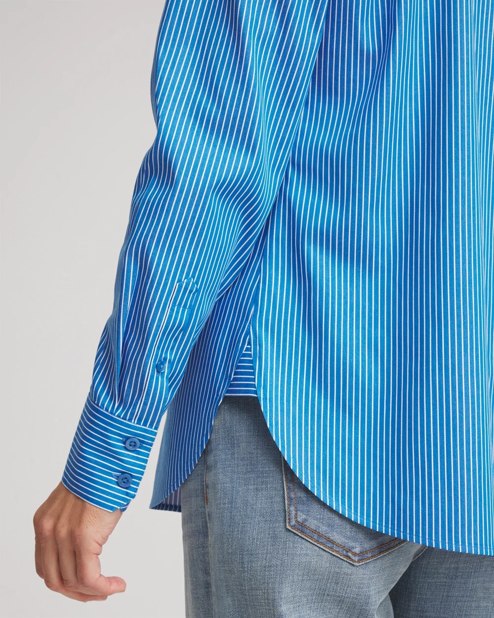 Chico's Online Empire Blue No Iron™ Classic Striped Shirt