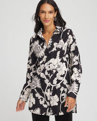 Chico's Outlet Black No Iron™ Bryne Bloom Stretch Tunic