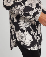 Chico's Outlet Black No Iron™ Bryne Bloom Stretch Tunic