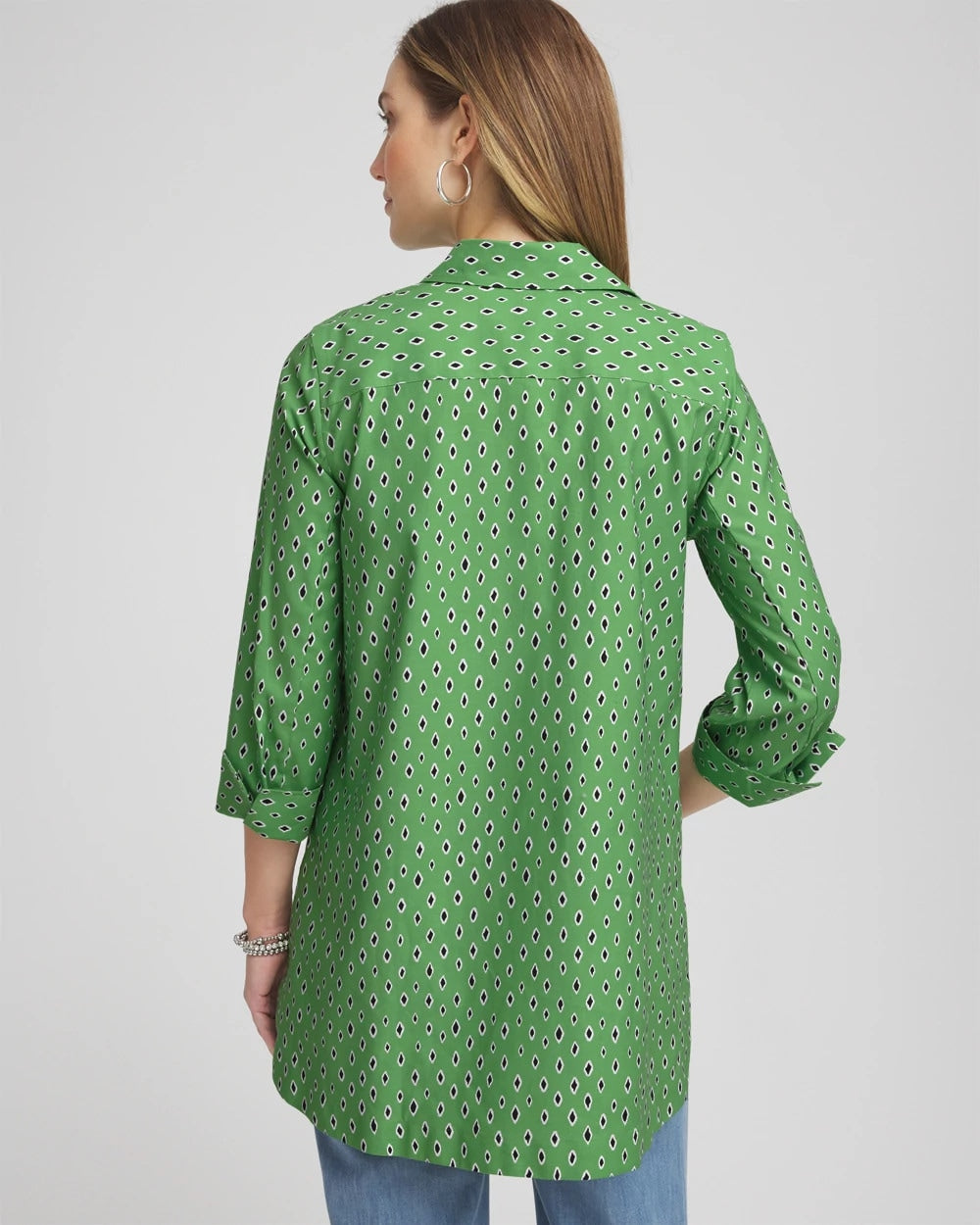 Chico's Outlet Salted Lime No Iron™ Geo-Print Tunic
