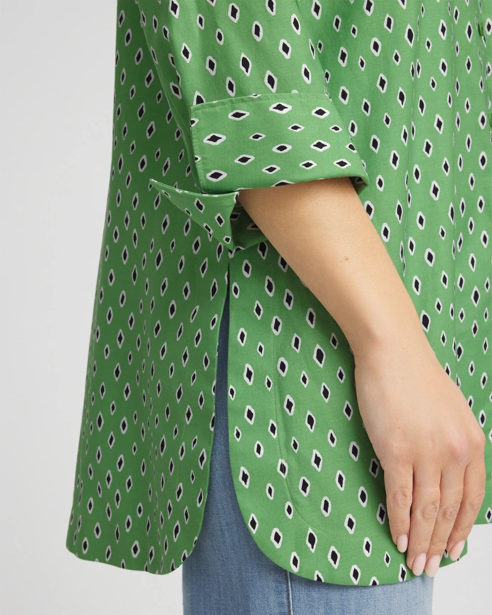 Chico's Outlet Salted Lime No Iron™ Geo-Print Tunic