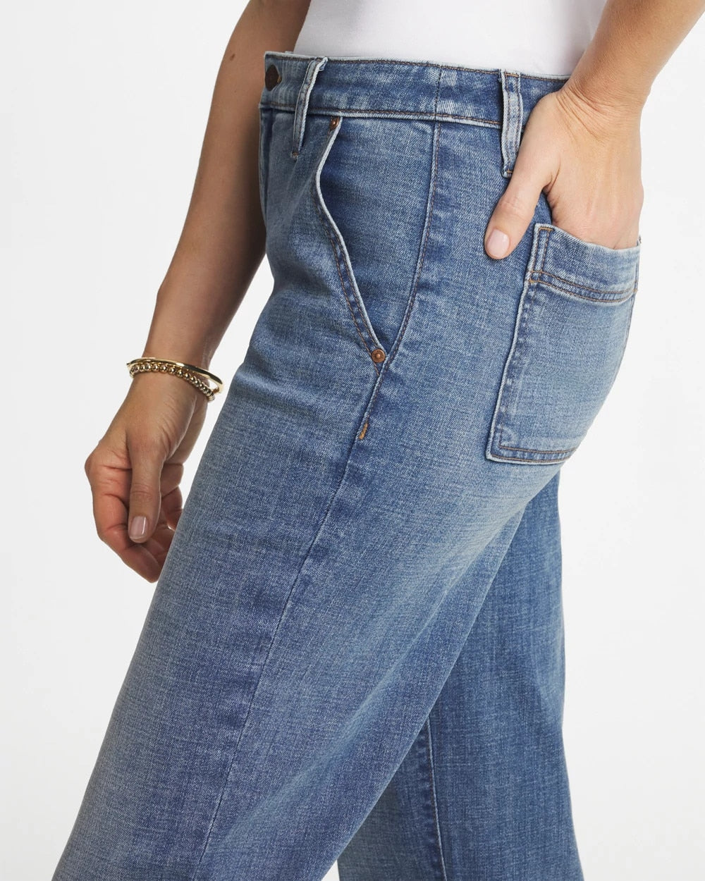 Chico's Discount Nara Indigo Girlfriend Straight Ankle Jeans