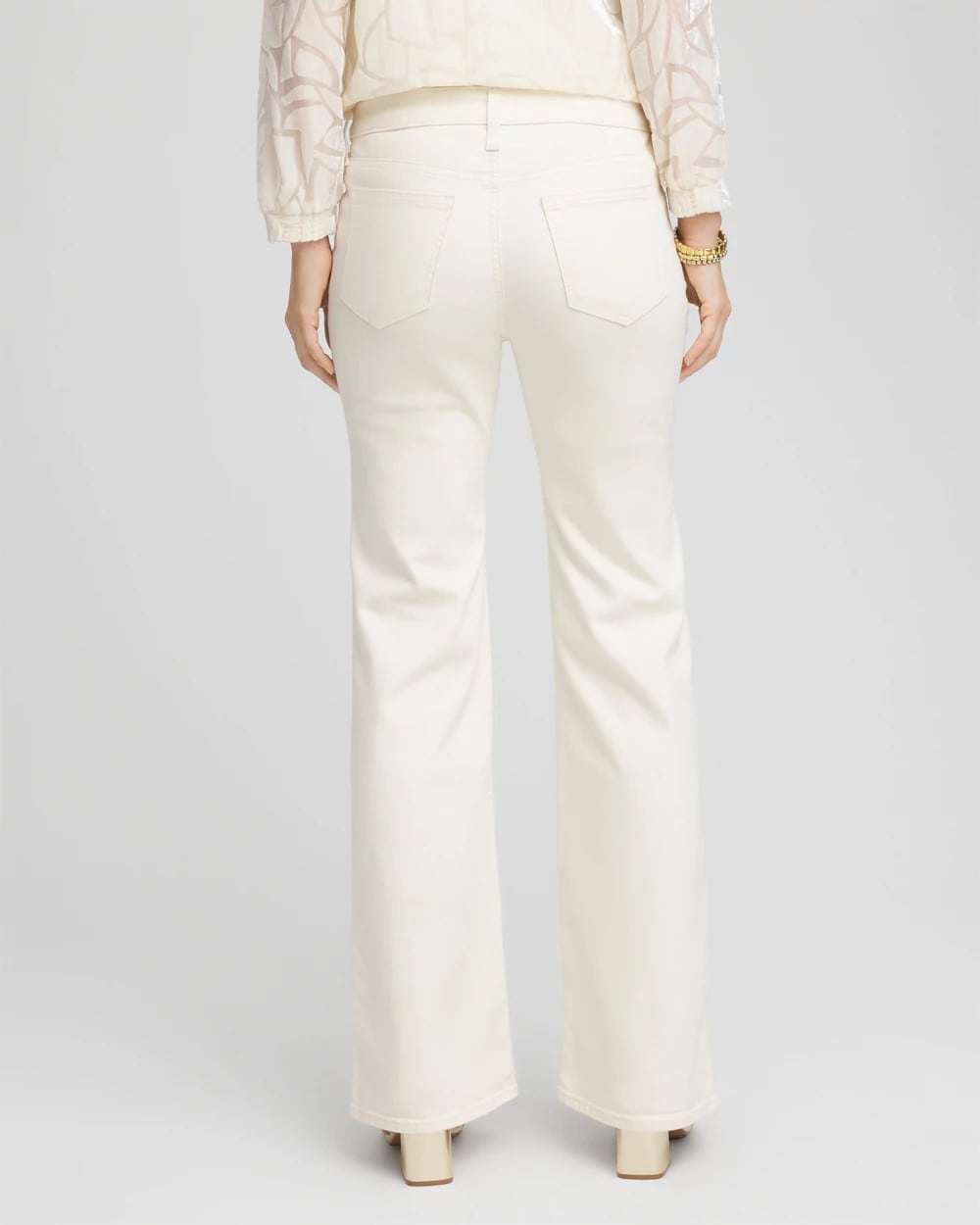 Chico's On Sale English Cream Petite Girlfriend Flared Leg Jeans