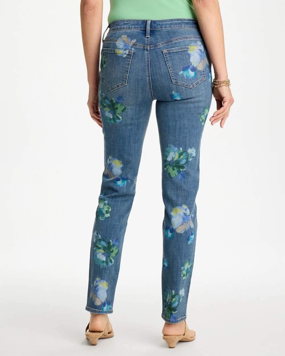 Chico's Online Meera Indigo Girlfriend Slim Floral Ankle Jeans