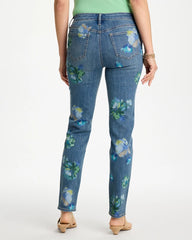 Chico's Online Meera Indigo Girlfriend Slim Floral Ankle Jeans