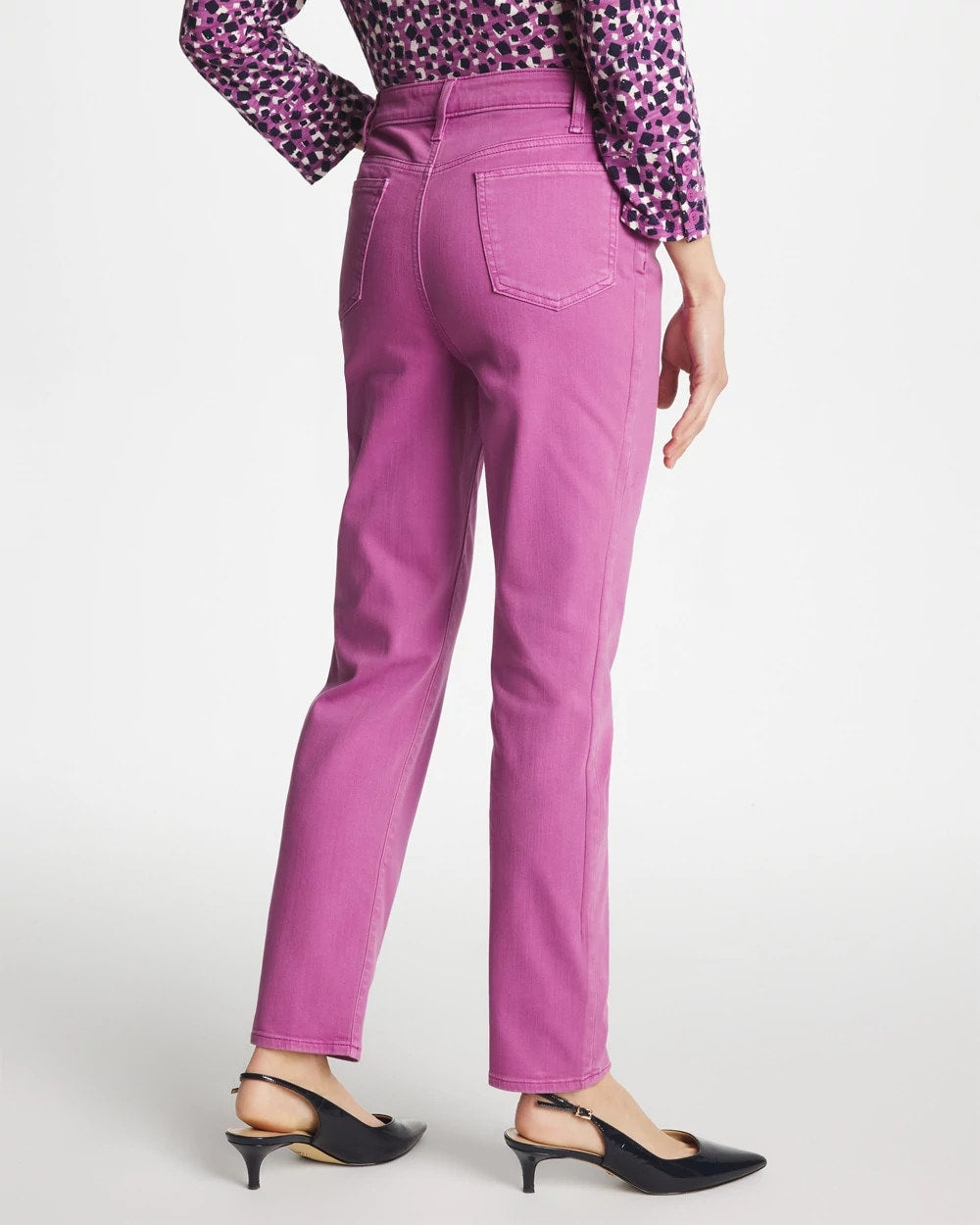 Chico's Discount Violet Shadow Girlfriend Slim Ankle Jeans
