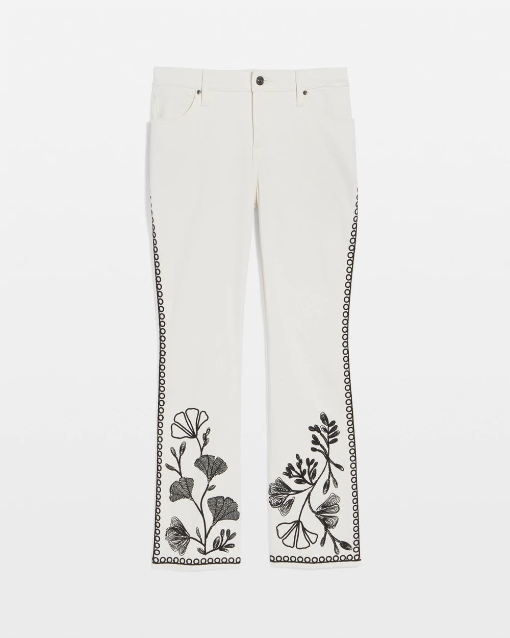 Chico's On Sale Sea Salt Ginkgo Girlfriend Cropped Flared Jeans