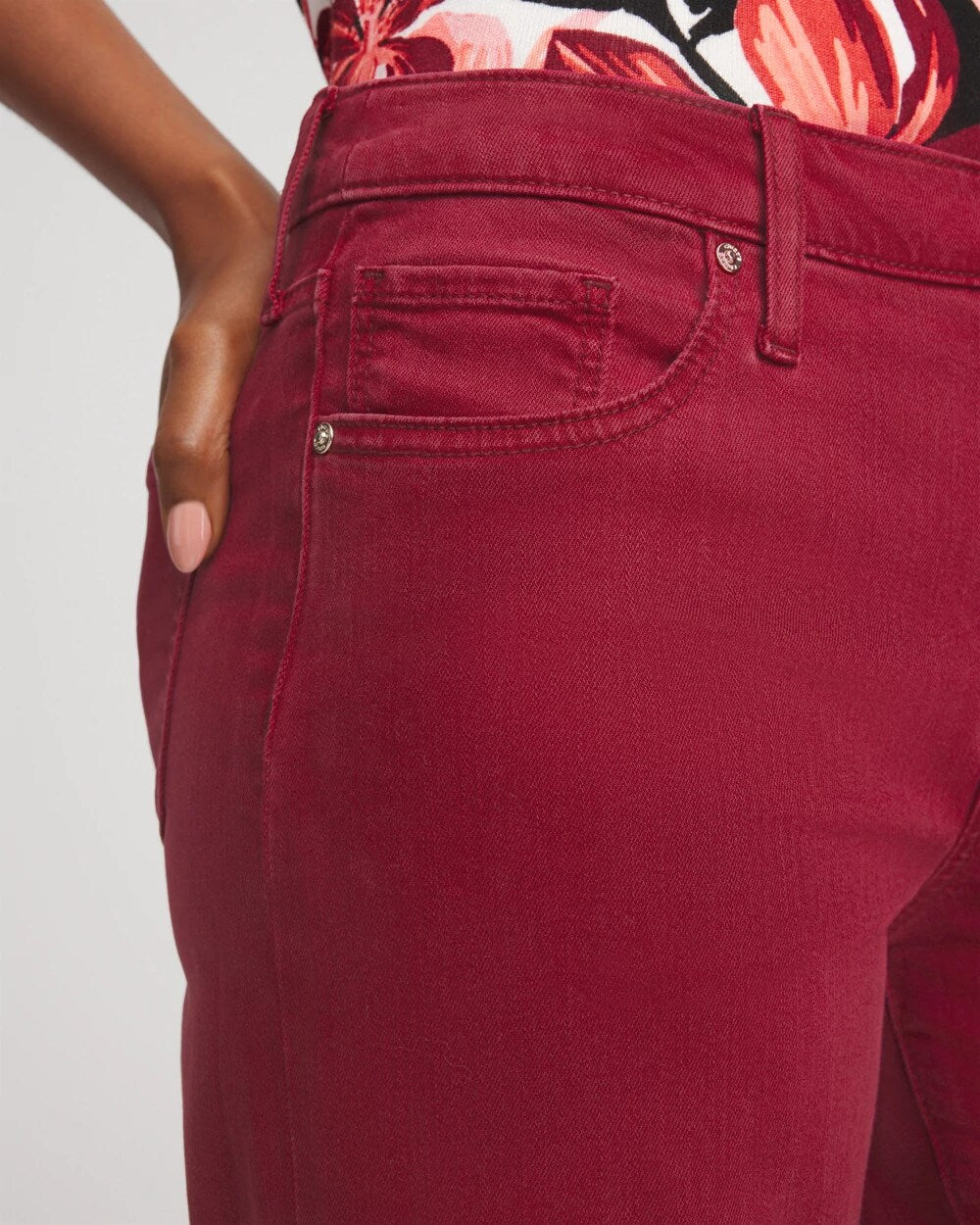 Chico's Online Russet Red Girlfriend Wide-Leg Crop Jean