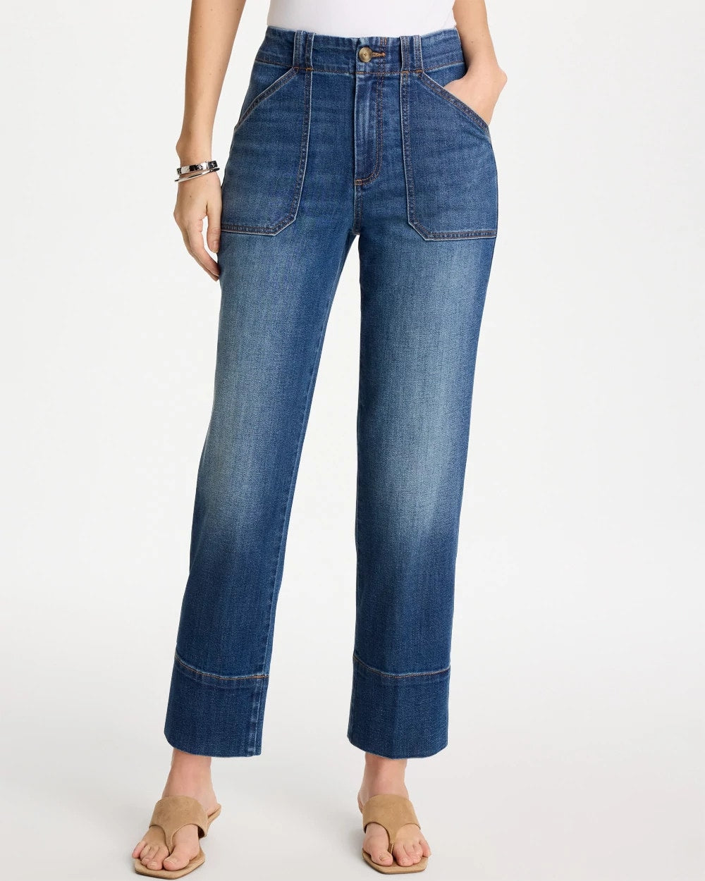 Chico's On Sale Suki Indigo Straight Utility Crop Jean