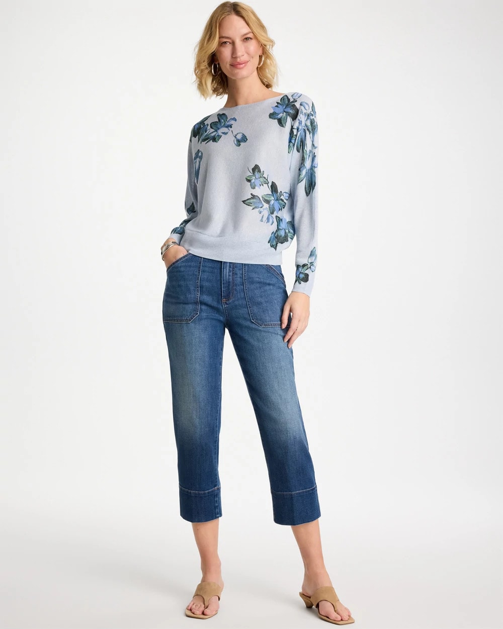 Chico's On Sale Suki Indigo Straight Utility Crop Jean