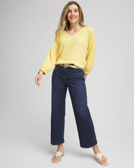 Chico's Sale Dark Sapphire Indigo Girlfriend Wide-Leg Cropped Jean