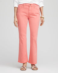 Chico's Outlet Melon Mambo Girlfriend Fray Hem Kick Flare Jeans