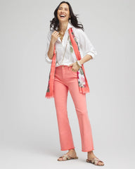 Chico's Outlet Melon Mambo Girlfriend Fray Hem Kick Flare Jeans