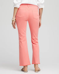 Chico's Outlet Melon Mambo Girlfriend Fray Hem Kick Flare Jeans