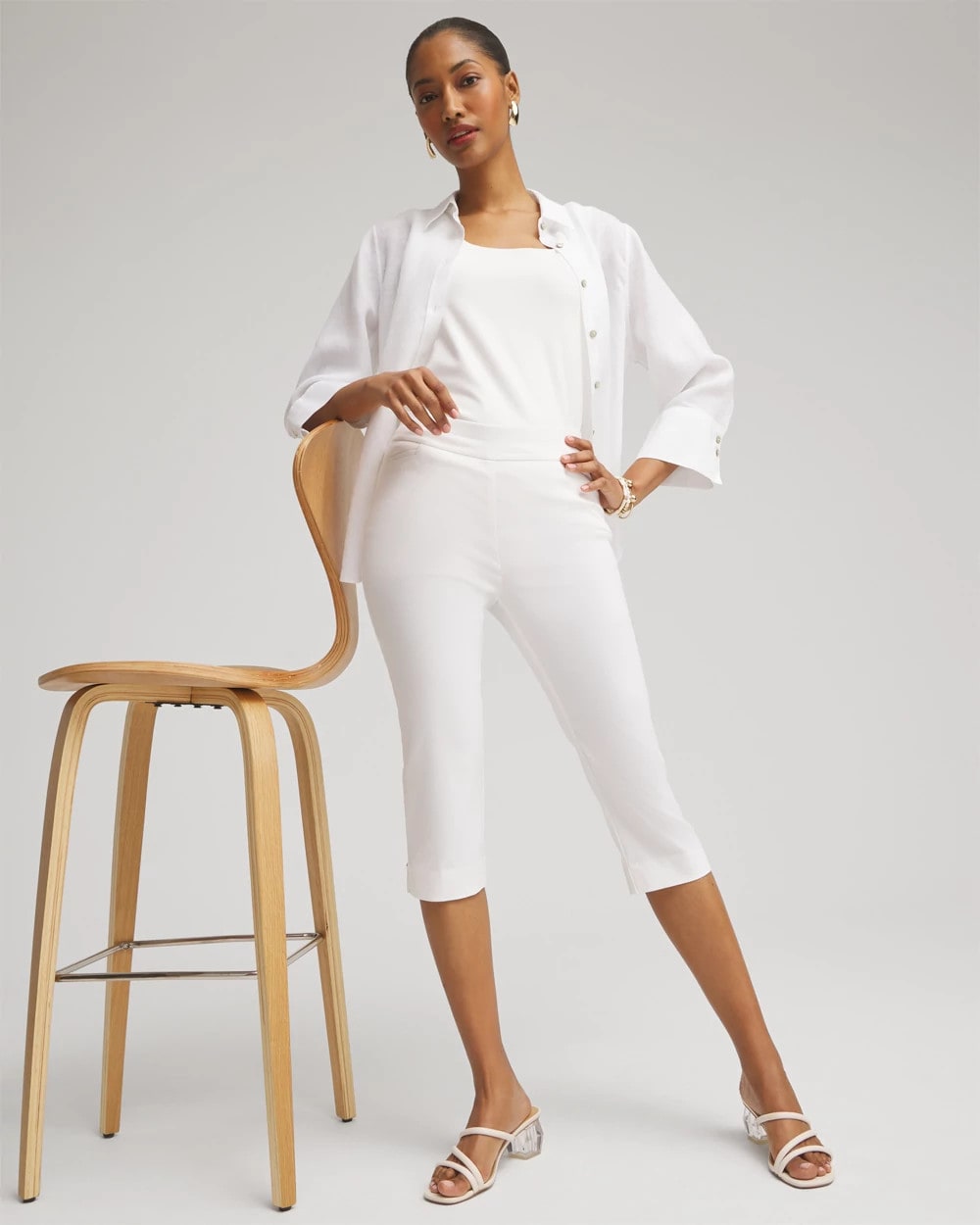Chico's Discount Alabaster Brigitte™ Pull-On Rivet Slim Capris