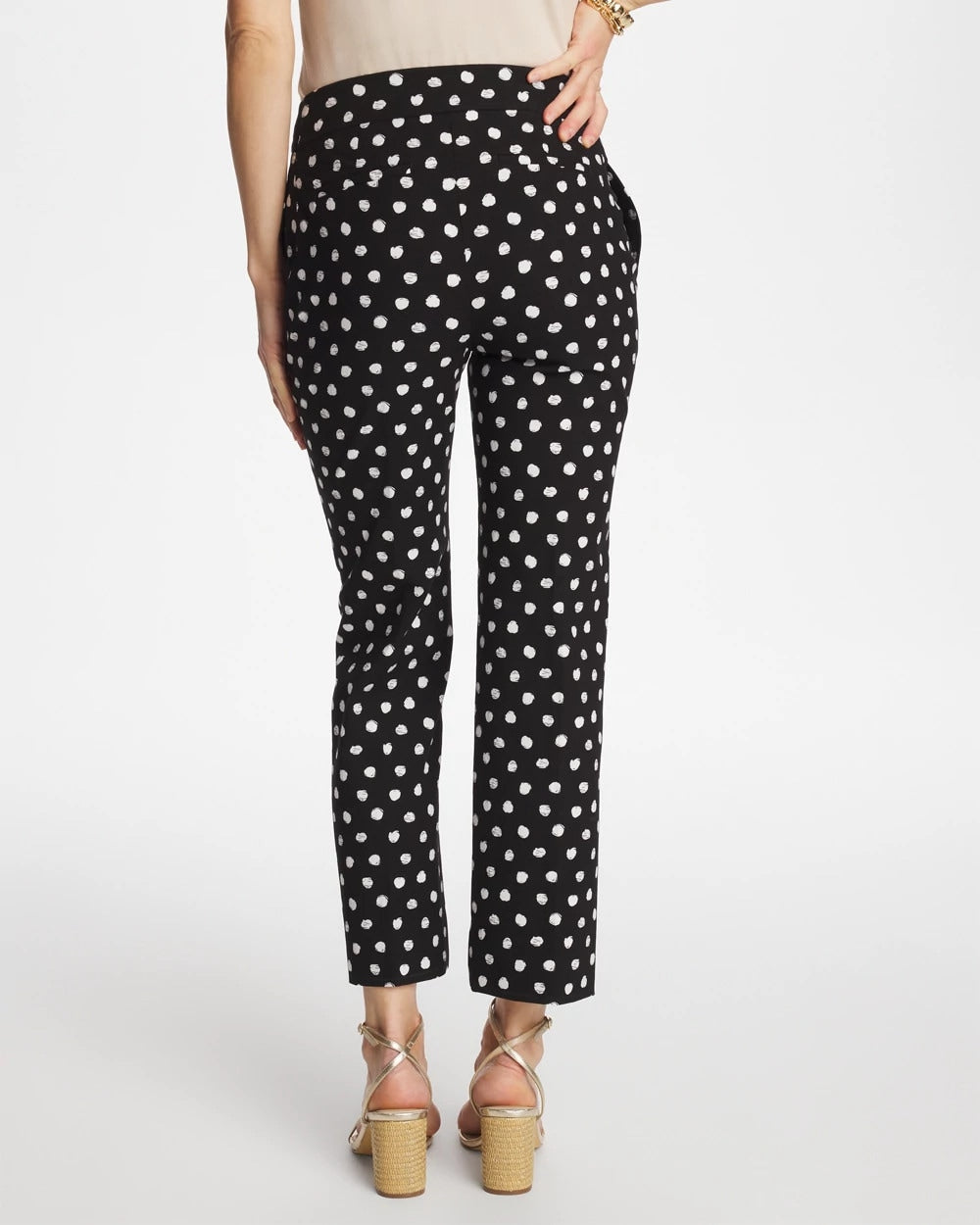 Chico's Discount Black Sketch Dot Brigitte™ Straight Crop