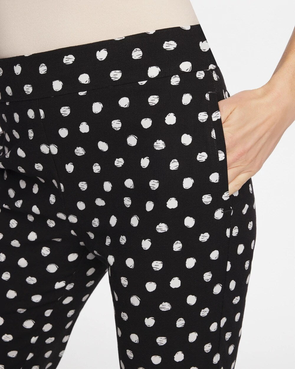 Chico's Discount Black Sketch Dot Brigitte™ Straight Crop
