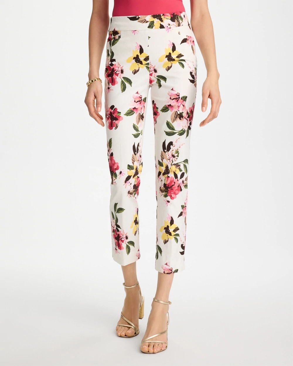 Chico's Sale Hot Honeysuckle Brigitte™ Slim Mari Bloom Crop