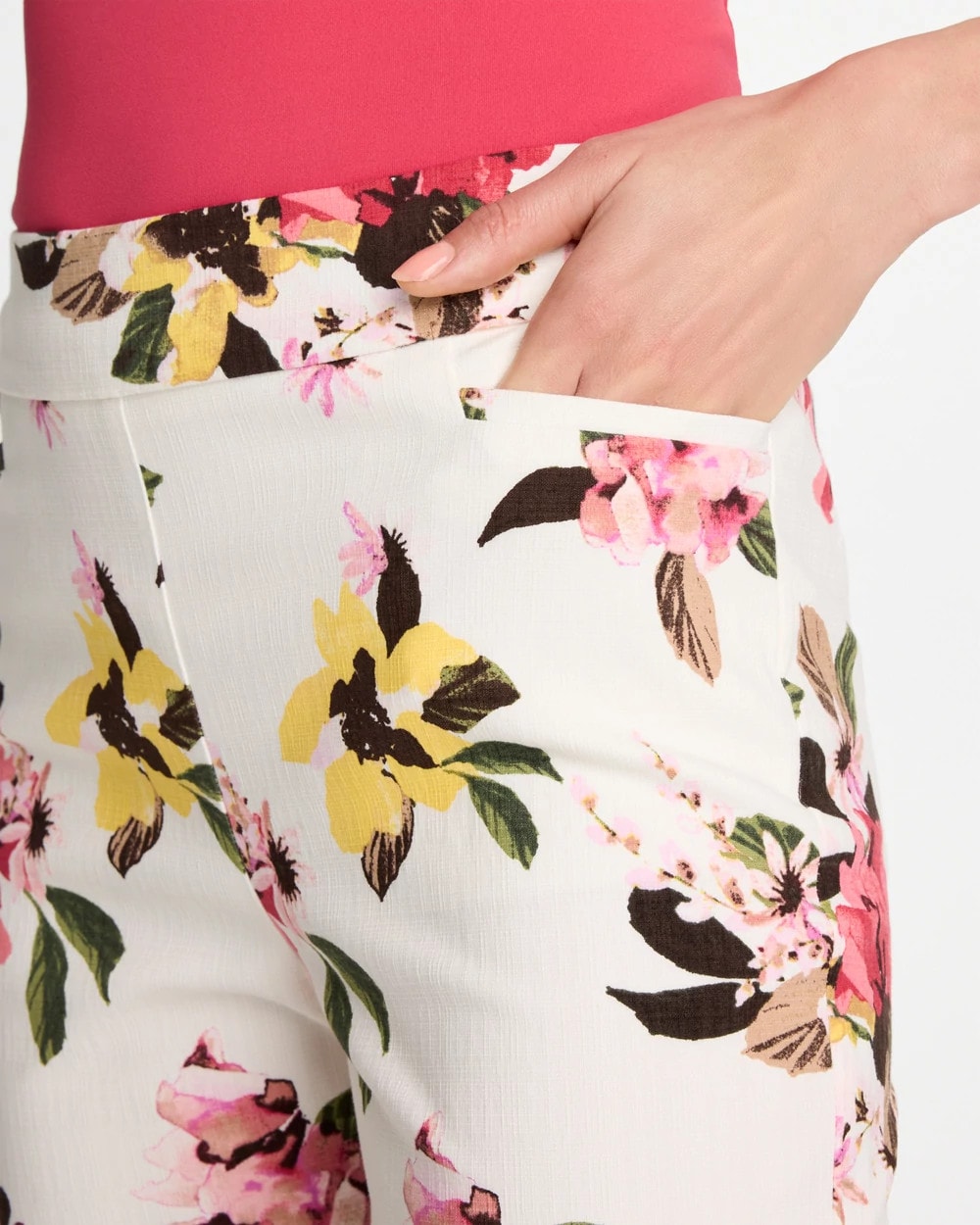 Chico's Sale Hot Honeysuckle Brigitte™ Slim Mari Bloom Crop