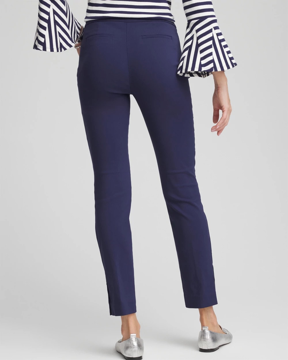 Chico's Discount Passport Blue Brigitte™ Pull-On Slim Rivet Ankle Pants