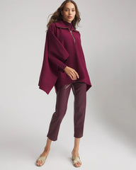 Chico's Sale Blackened Burgundy Faux Leather Brigitte™ Pull-On Cropped Pants