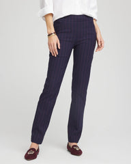 Chico's For Sale Passport Blue Shadow Stripe Brigitte™ Slim Pull-On Pants