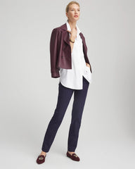 Chico's For Sale Passport Blue Shadow Stripe Brigitte™ Slim Pull-On Pants