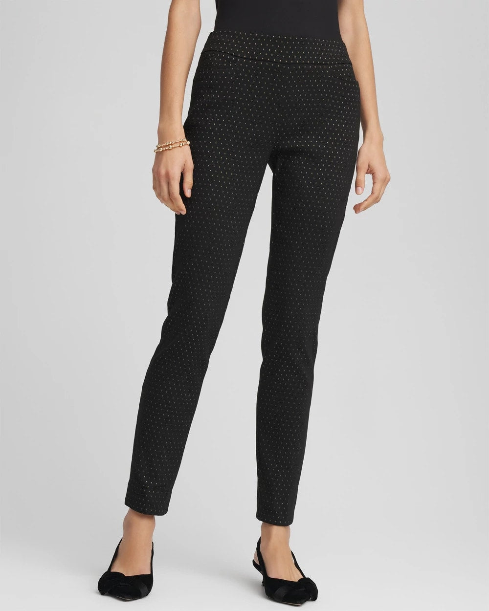 Chico's On Sale Black Brigitte™ Slim Ankle Jacquard Pants