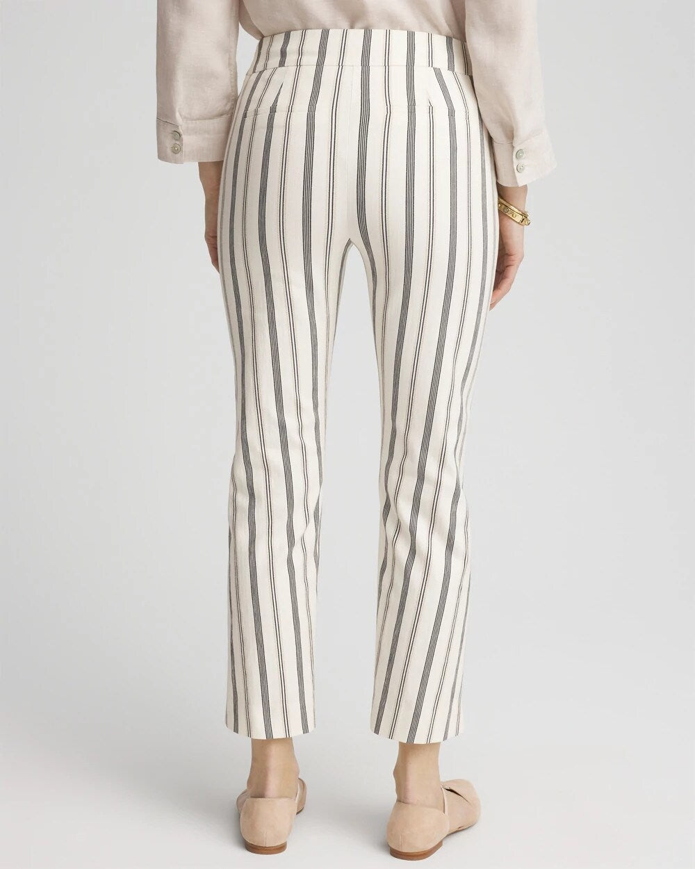Chico's Online Ecru Brigitte™ Slub Striped Cropped Pants