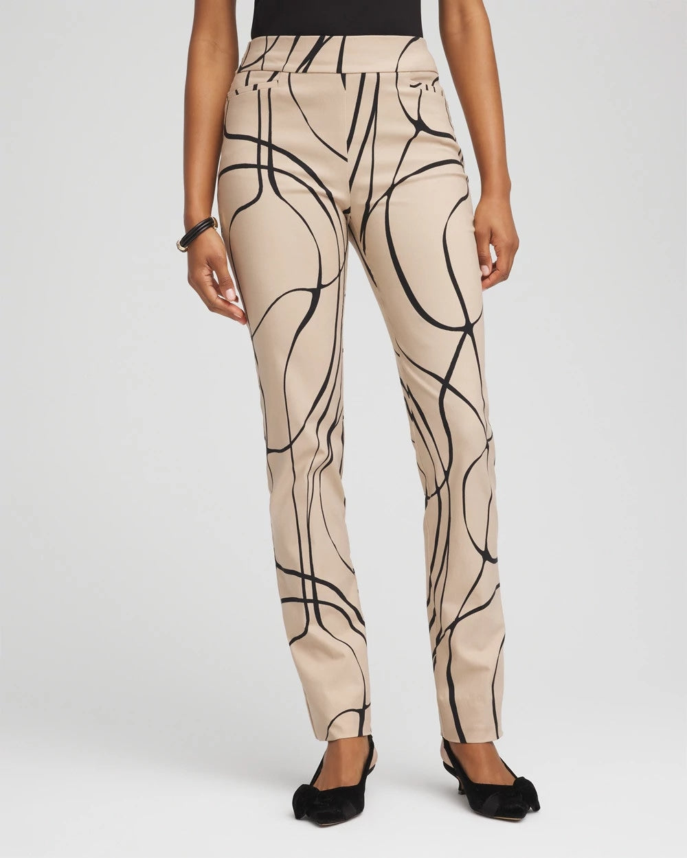 Chico's Sale Champagne Fizz Brigitte™ Golden Leaf Slim Full-Length Pants