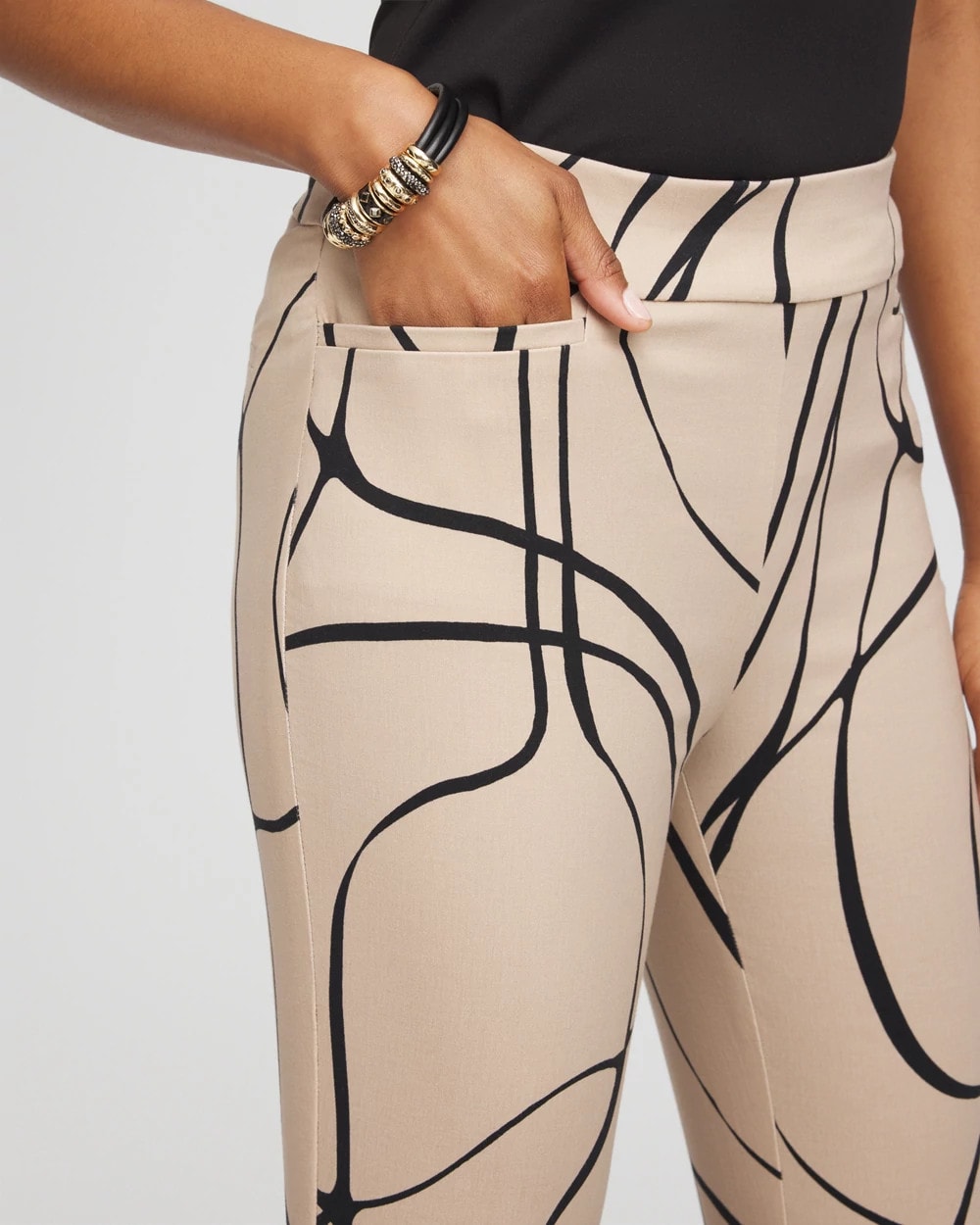 Chico's Sale Champagne Fizz Brigitte™ Golden Leaf Slim Full-Length Pants