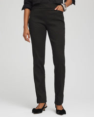 Chico's Outlet Black Brigitte™ Slim Full-Length Jacquard Pants
