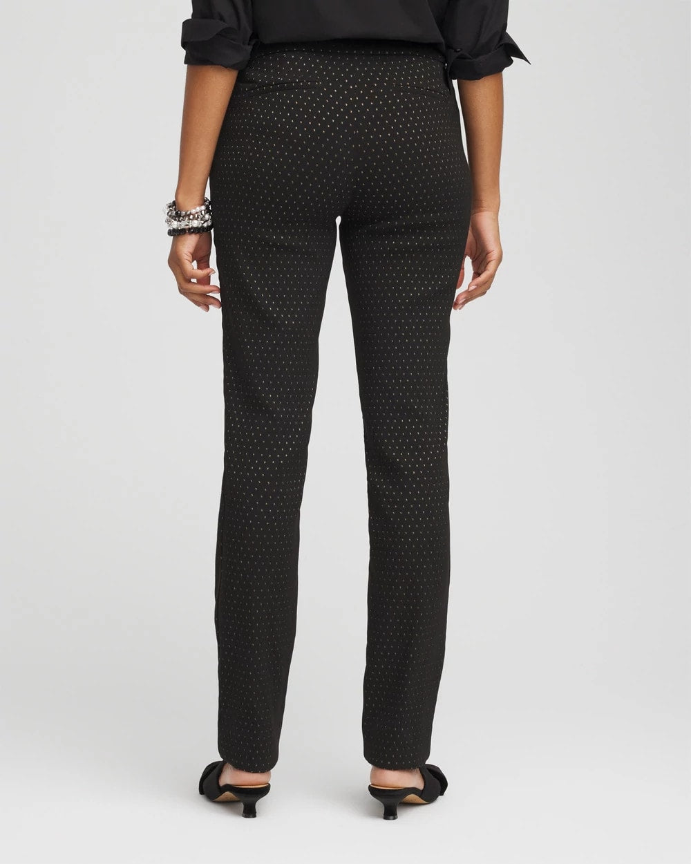 Chico's Outlet Black Brigitte™ Slim Full-Length Jacquard Pants